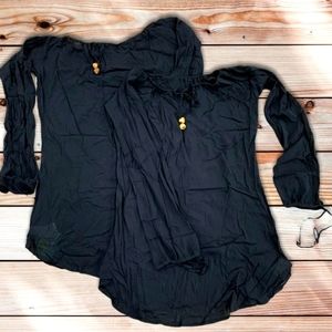 Agua Doce black dress swim coverup Large